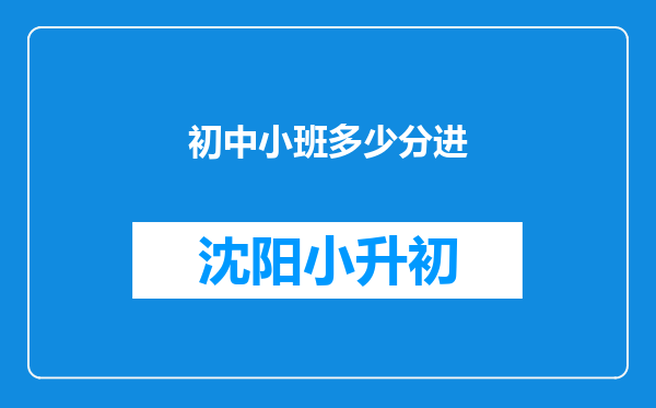 初中小班多少分进