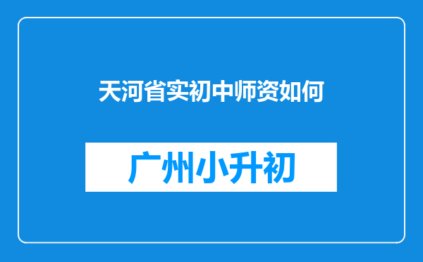 天河省实初中师资如何