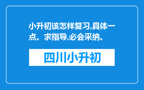 小升初该怎样复习,具体一点。求指导,必会采纳。