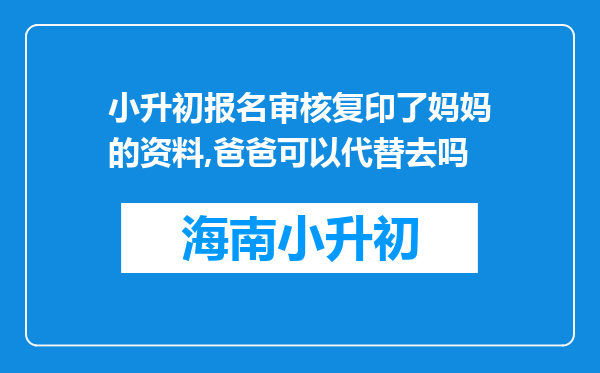 小升初报名审核复印了妈妈的资料,爸爸可以代替去吗