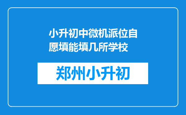 小升初中微机派位自愿填能填几所学校