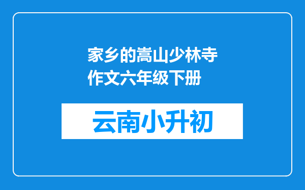 家乡的嵩山少林寺作文六年级下册