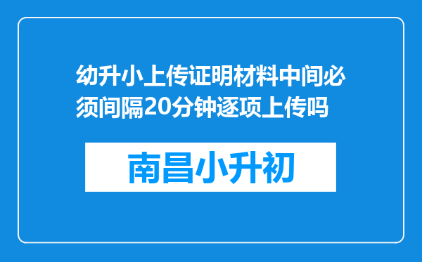 幼升小上传证明材料中间必须间隔20分钟逐项上传吗