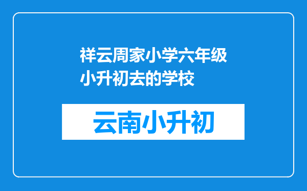 祥云周家小学六年级小升初去的学校