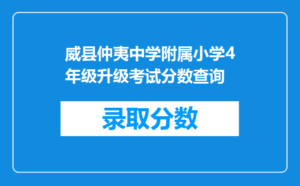 威县仲夷中学附属小学4年级升级考试分数查询