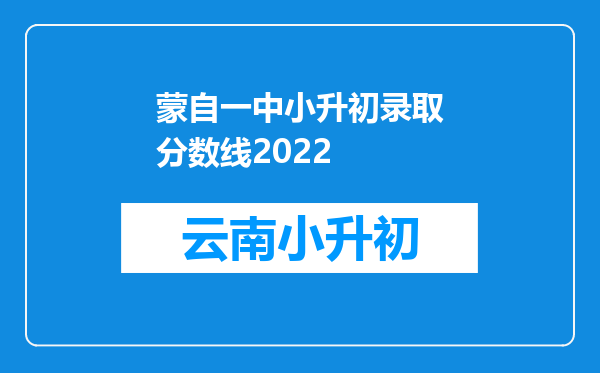 蒙自一中小升初录取分数线2022