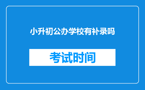 小升初公办学校有补录吗