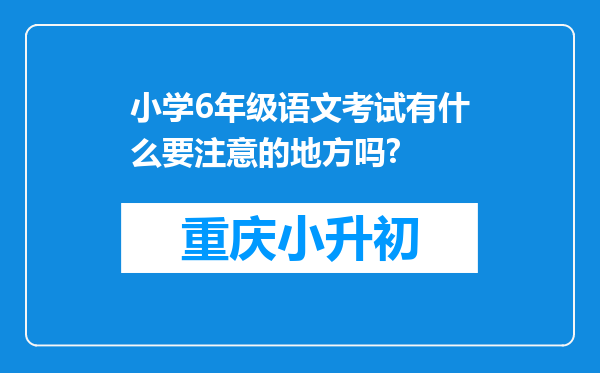 小学6年级语文考试有什么要注意的地方吗?