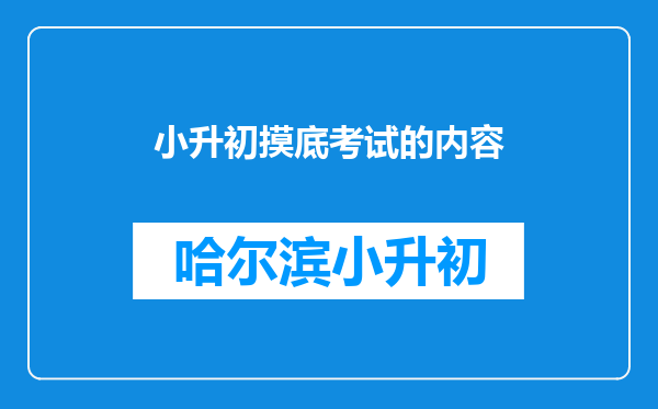 小升初摸底考试的内容