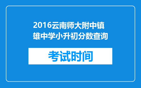 2016云南师大附中镇雄中学小升初分数查询