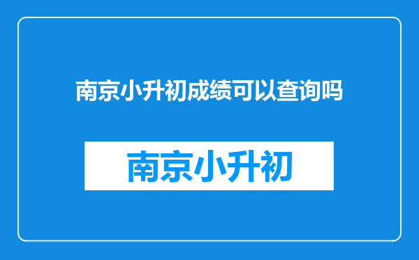 南京小升初成绩可以查询吗