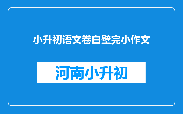 小升初语文卷白壁完小作文