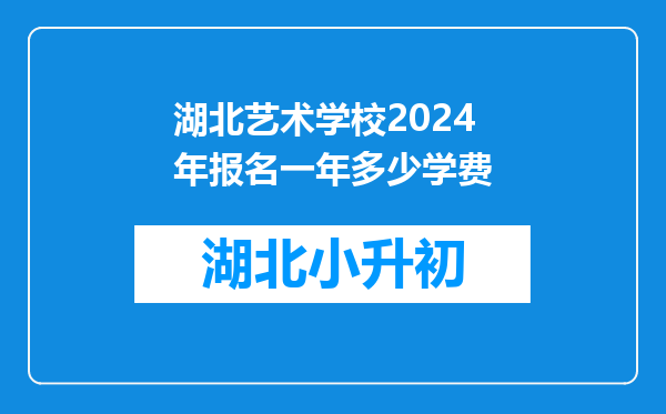 湖北艺术学校2024年报名一年多少学费