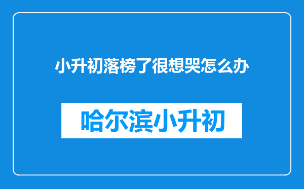 小升初落榜了很想哭怎么办