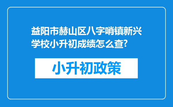 益阳市赫山区八字哨镇新兴学校小升初成绩怎么查?