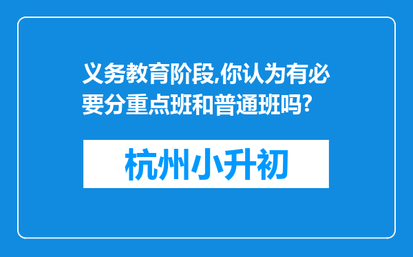 义务教育阶段,你认为有必要分重点班和普通班吗?