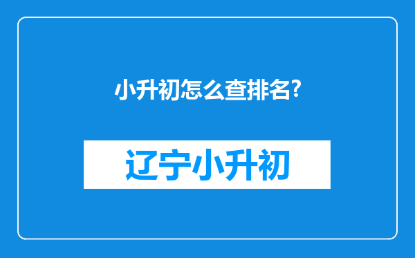 小升初怎么查排名?