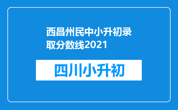 西昌州民中小升初录取分数线2021