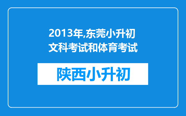 2013年,东莞小升初文科考试和体育考试