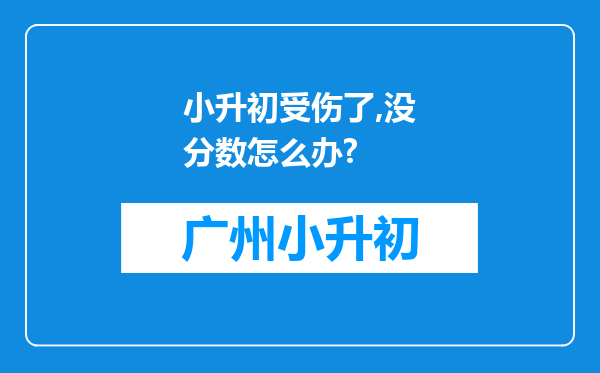 小升初受伤了,没分数怎么办?