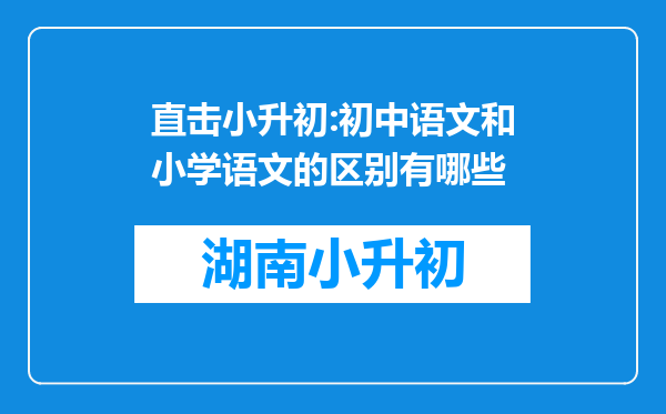 直击小升初:初中语文和小学语文的区别有哪些