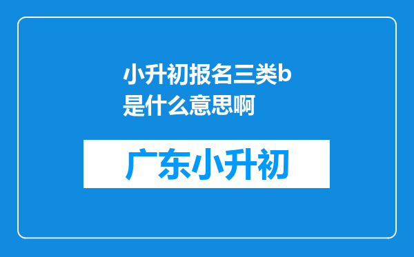 小升初报名三类b是什么意思啊