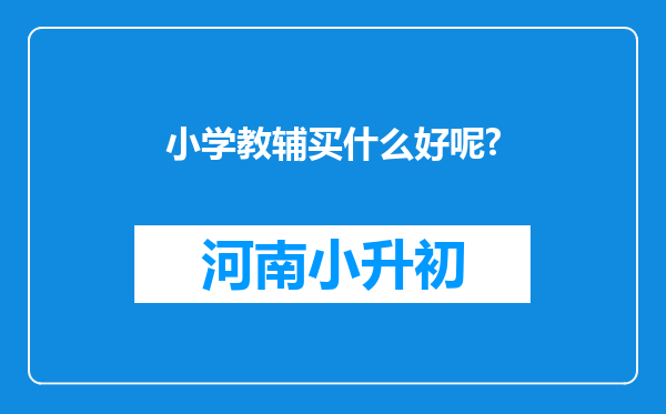 小学教辅买什么好呢?