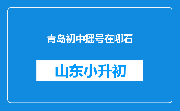 青岛初中摇号在哪看