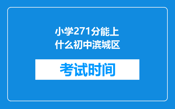 小学271分能上什么初中滨城区