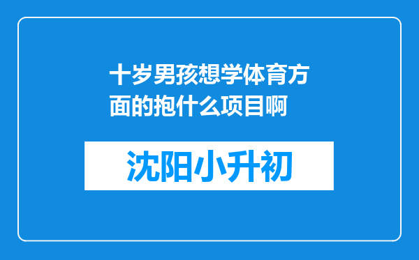 十岁男孩想学体育方面的抱什么项目啊