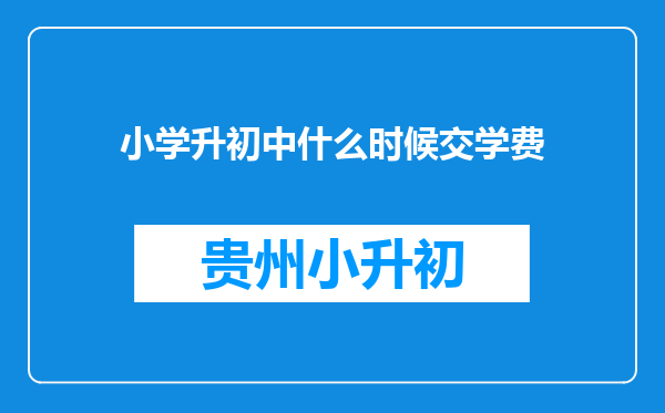 小学升初中什么时候交学费