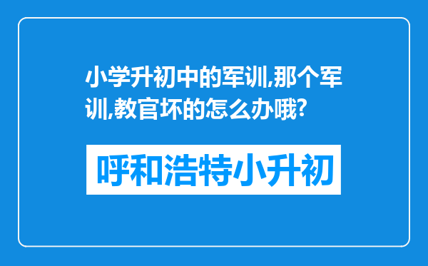 小学升初中的军训,那个军训,教官坏的怎么办哦?