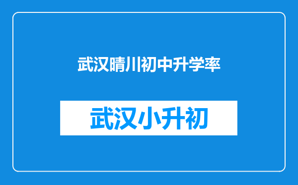 武汉晴川初中升学率