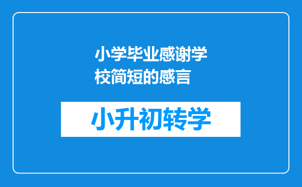 小学毕业感谢学校简短的感言