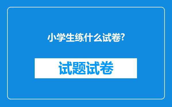 小学生练什么试卷?