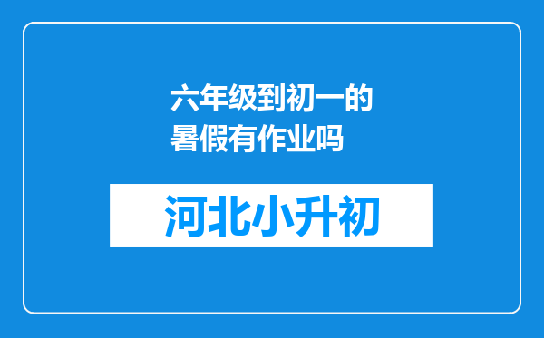 六年级到初一的暑假有作业吗