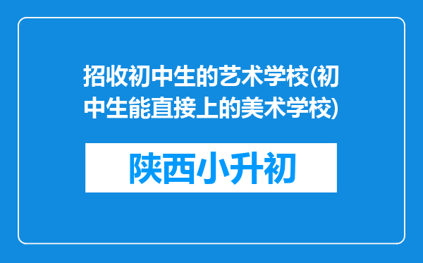 招收初中生的艺术学校(初中生能直接上的美术学校)