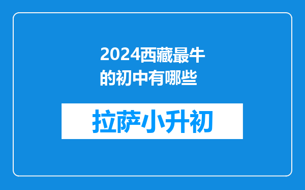 2024西藏最牛的初中有哪些