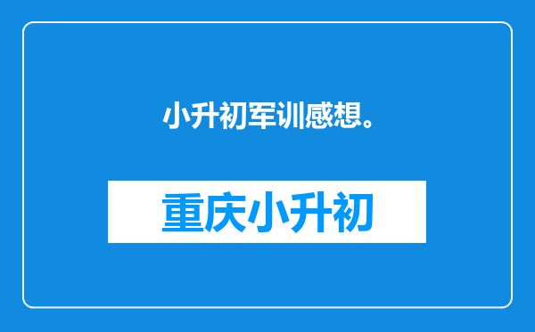 小升初军训感想。