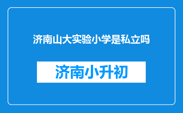 济南山大实验小学是私立吗