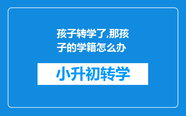 孩子转学了,那孩子的学籍怎么办