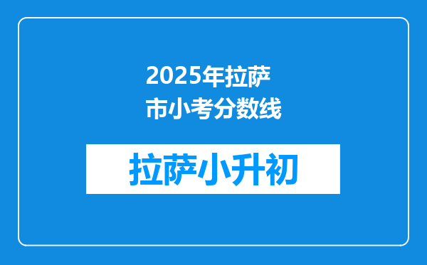 2025年拉萨市小考分数线