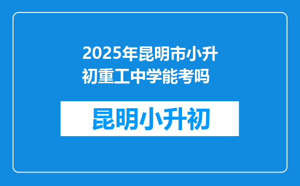 2025年昆明市小升初重工中学能考吗