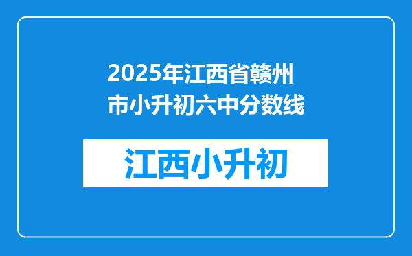 2025年江西省赣州市小升初六中分数线