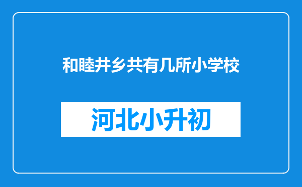 和睦井乡共有几所小学校