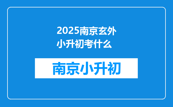 2025南京玄外小升初考什么