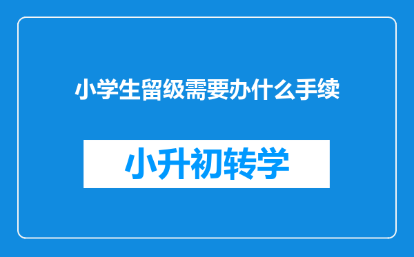 小学生留级需要办什么手续