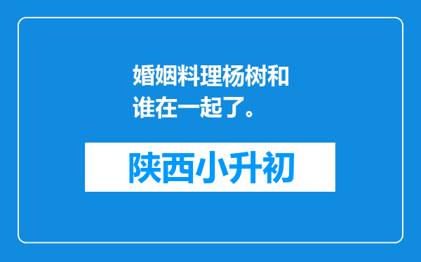 婚姻料理杨树和谁在一起了。