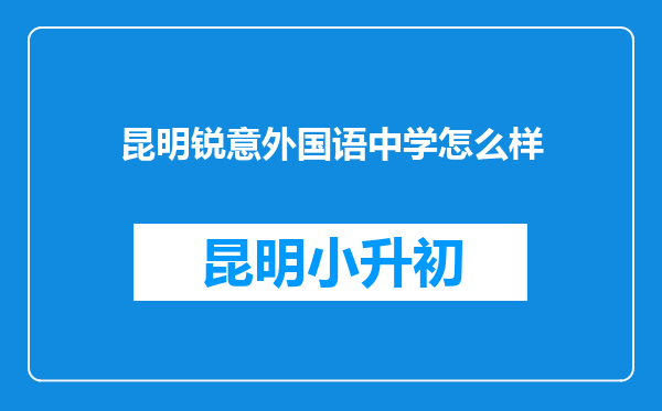 昆明锐意外国语中学怎么样