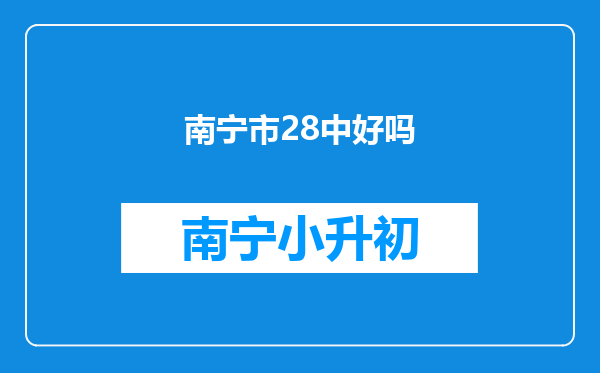 南宁市28中好吗